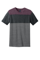 District Young Mens Tri-Blend Pieced Crewneck Tee. DT143 District