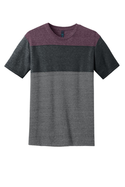 District Young Mens Tri-Blend Pieced Crewneck Tee. DT143