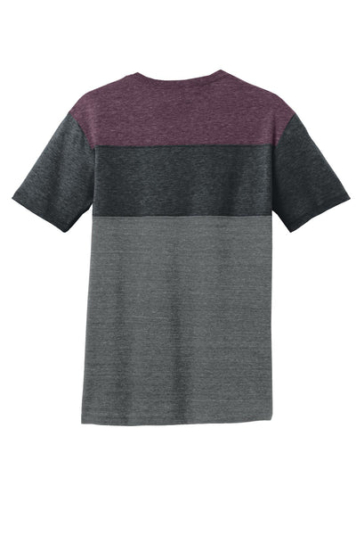 District Young Mens Tri-Blend Pieced Crewneck Tee. DT143