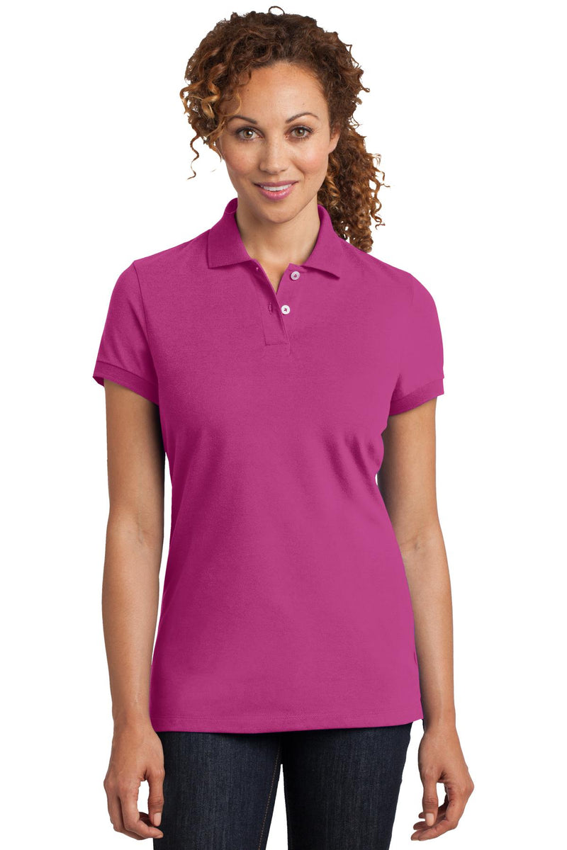 District Made Ladies Stretch Pique Polo. DM425
