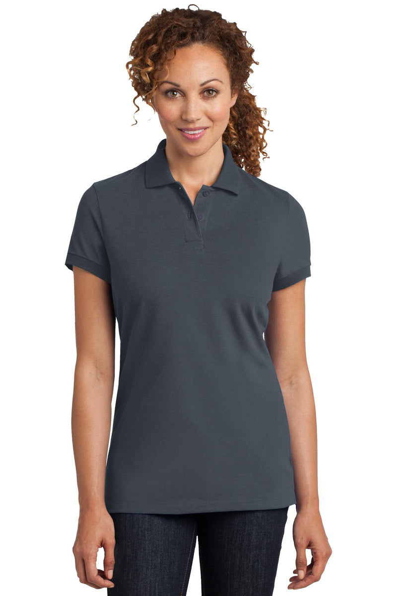 District Made Ladies Stretch Pique Polo. DM425