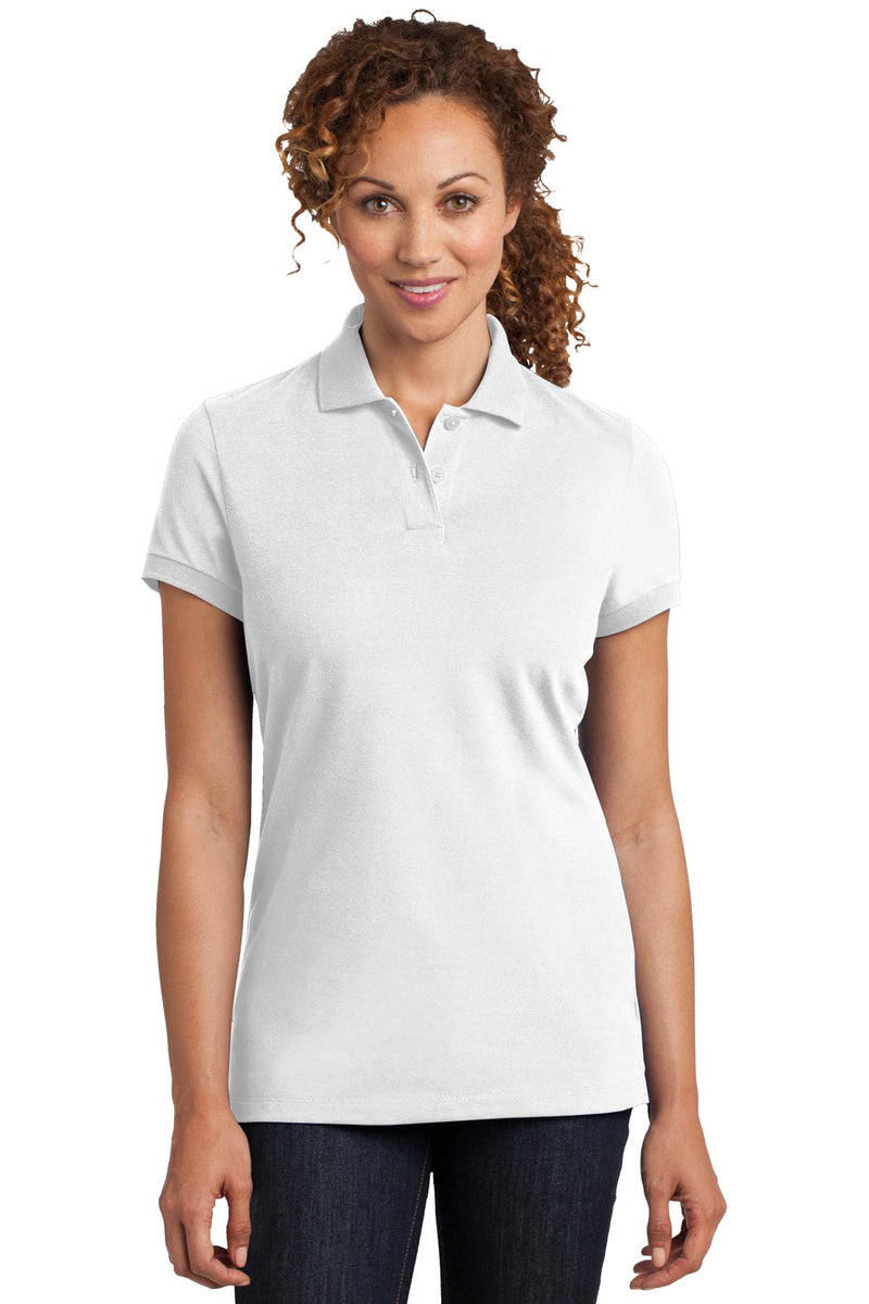 District Made Ladies Stretch Pique Polo. DM425