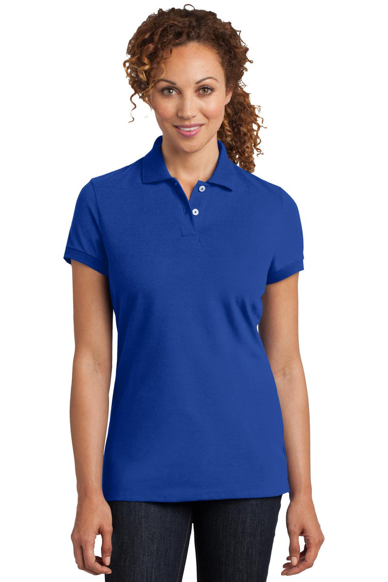 District Made Ladies Stretch Pique Polo. DM425