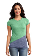 District Juniors Tri-Blend Pieced Crewneck Tee. DT243 District