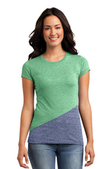 District Juniors Tri-Blend Pieced Crewneck Tee. DT243 District