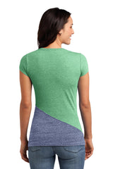 District Juniors Tri-Blend Pieced Crewneck Tee. DT243 District
