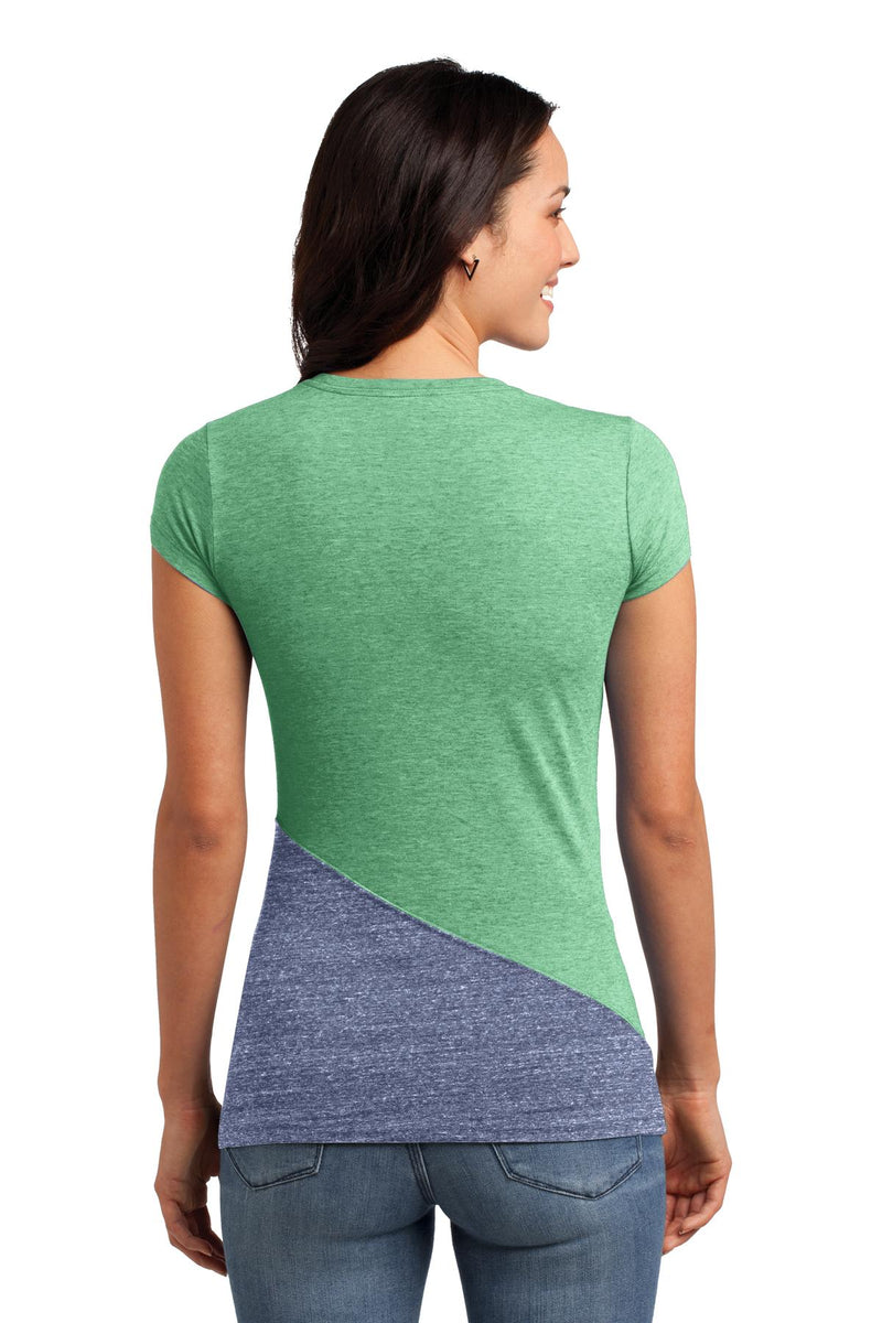 District Juniors Tri-Blend Pieced Crewneck Tee. DT243