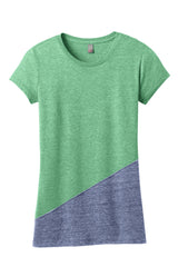 District Juniors Tri-Blend Pieced Crewneck Tee. DT243 District