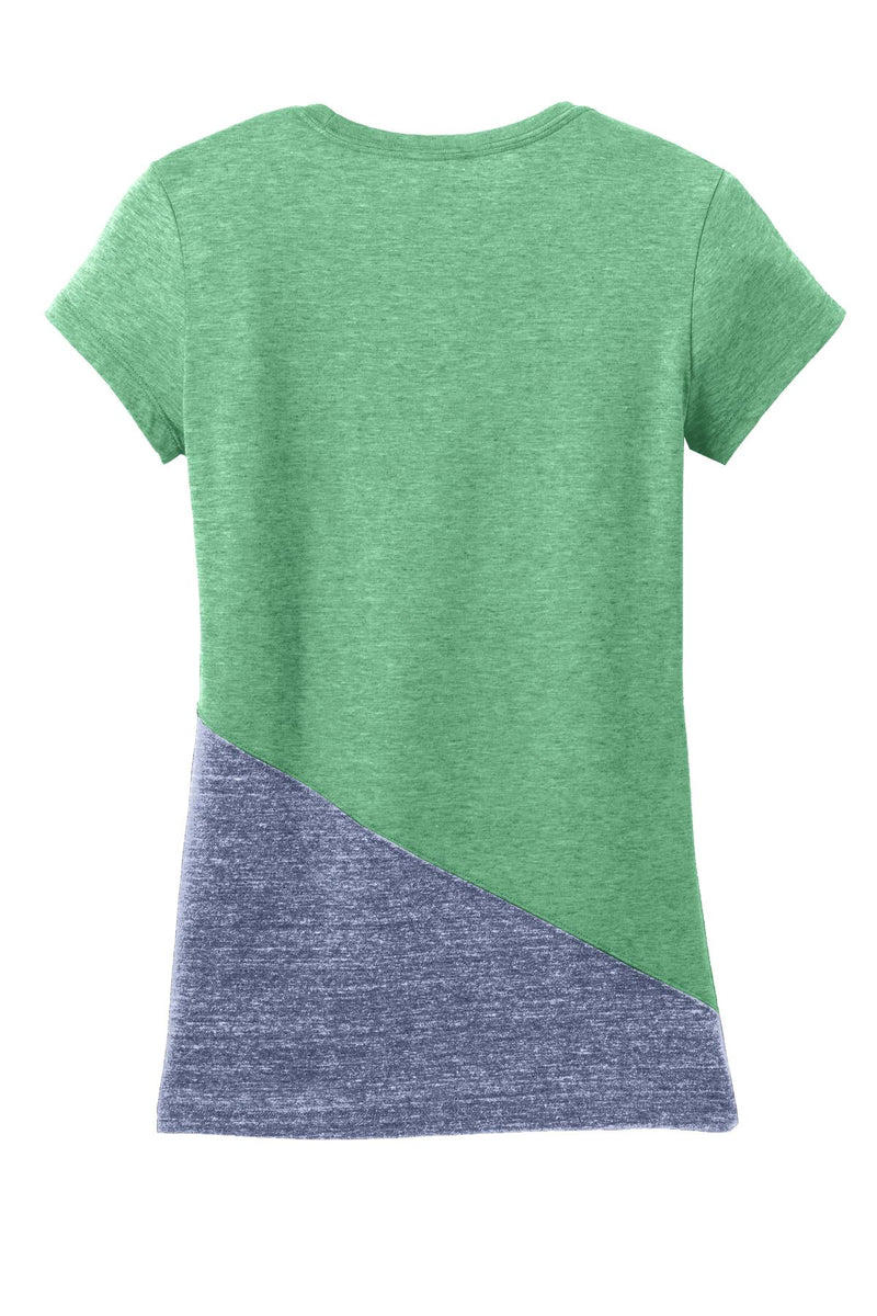 District Juniors Tri-Blend Pieced Crewneck Tee. DT243