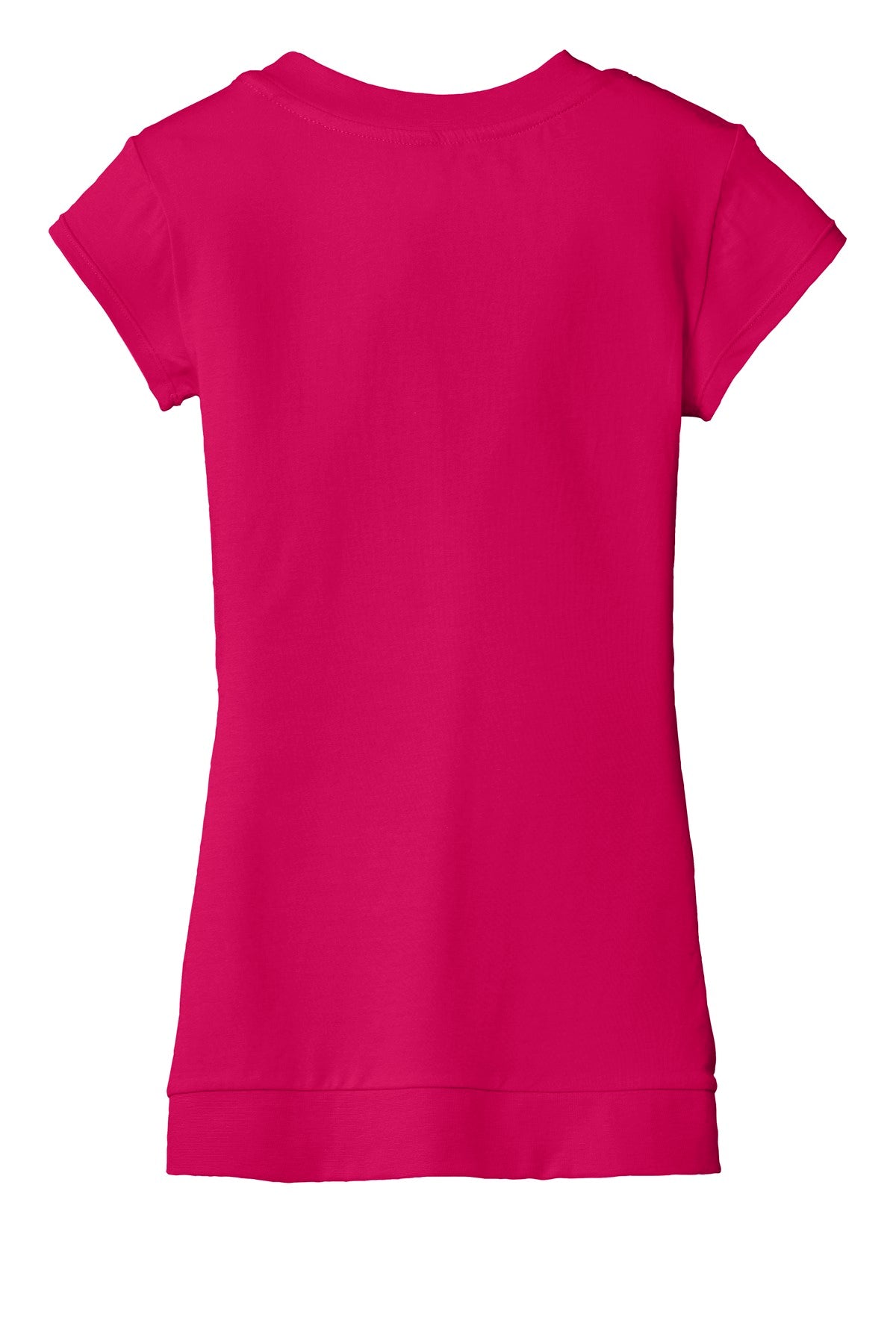 District - Juniors Cotton/Spandex Banded V-Neck Tee. DT247 District