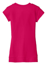 District - Juniors Cotton/Spandex Banded V-Neck Tee. DT247 District