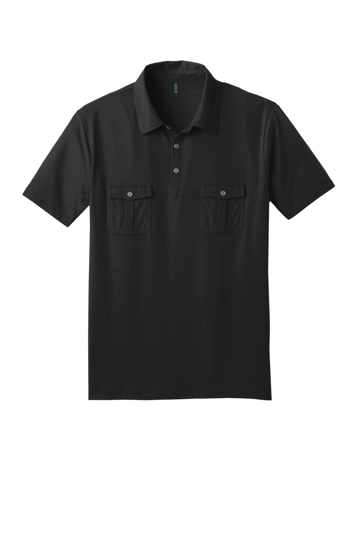 District Made Men's Double Pocket Polo. DM333 District