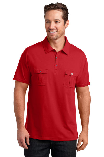 District Made Men's Double Pocket Polo. DM333