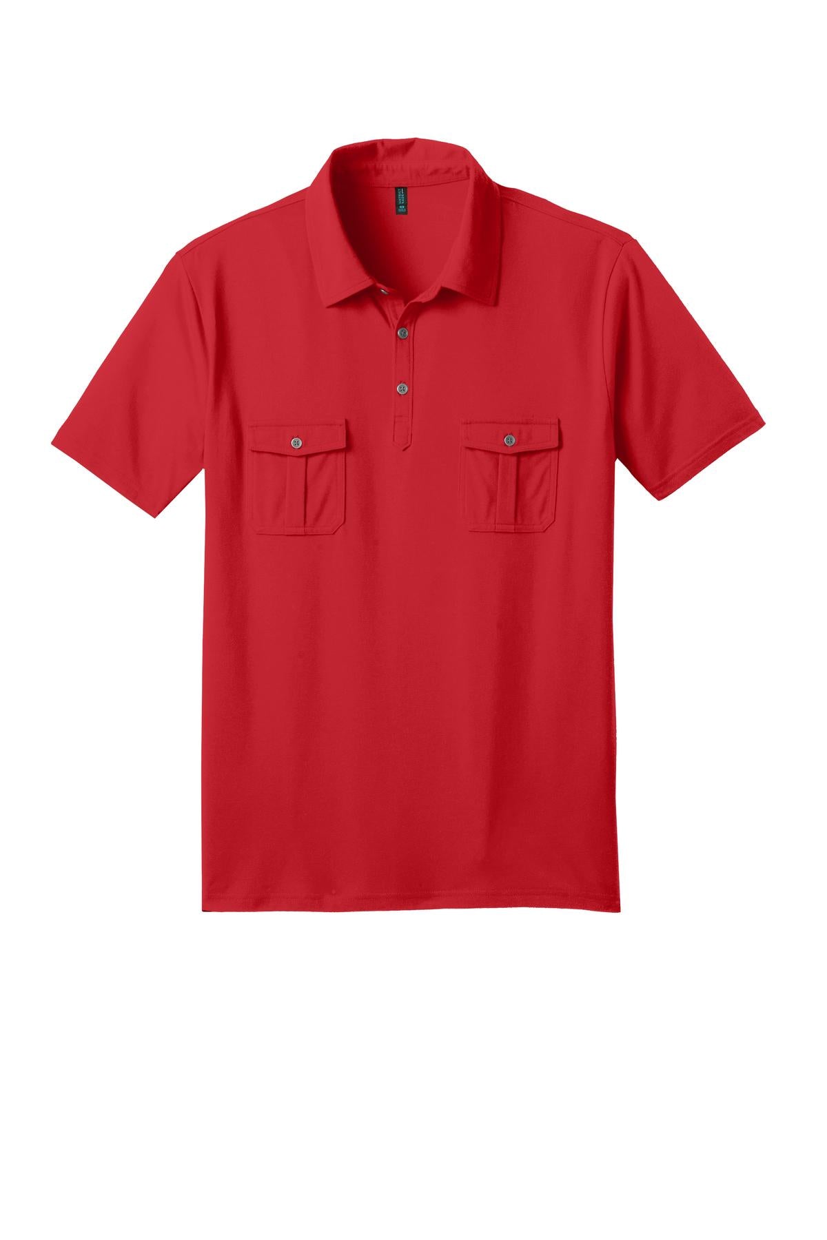 District Made Men's Double Pocket Polo. DM333 District