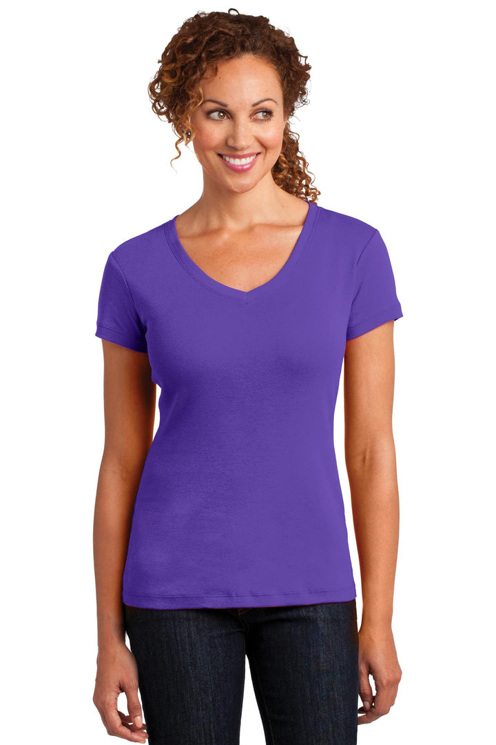 District Made Ladies Mini Rib V-Neck Tee. DM401 District
