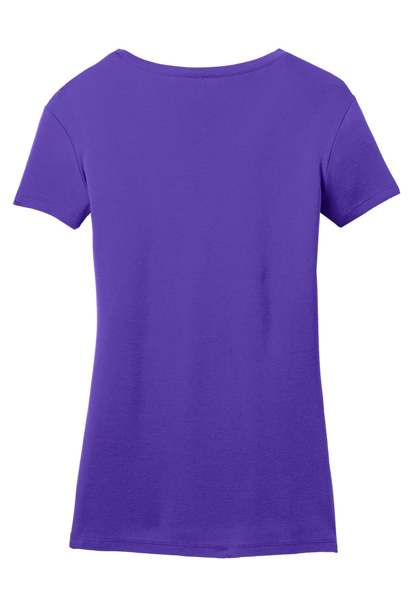 District Made Ladies Mini Rib V-Neck Tee. DM401