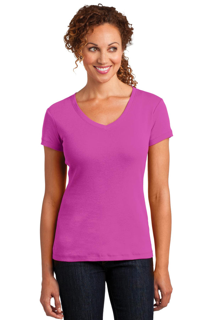 District Made Ladies Mini Rib V-Neck Tee. DM401 District