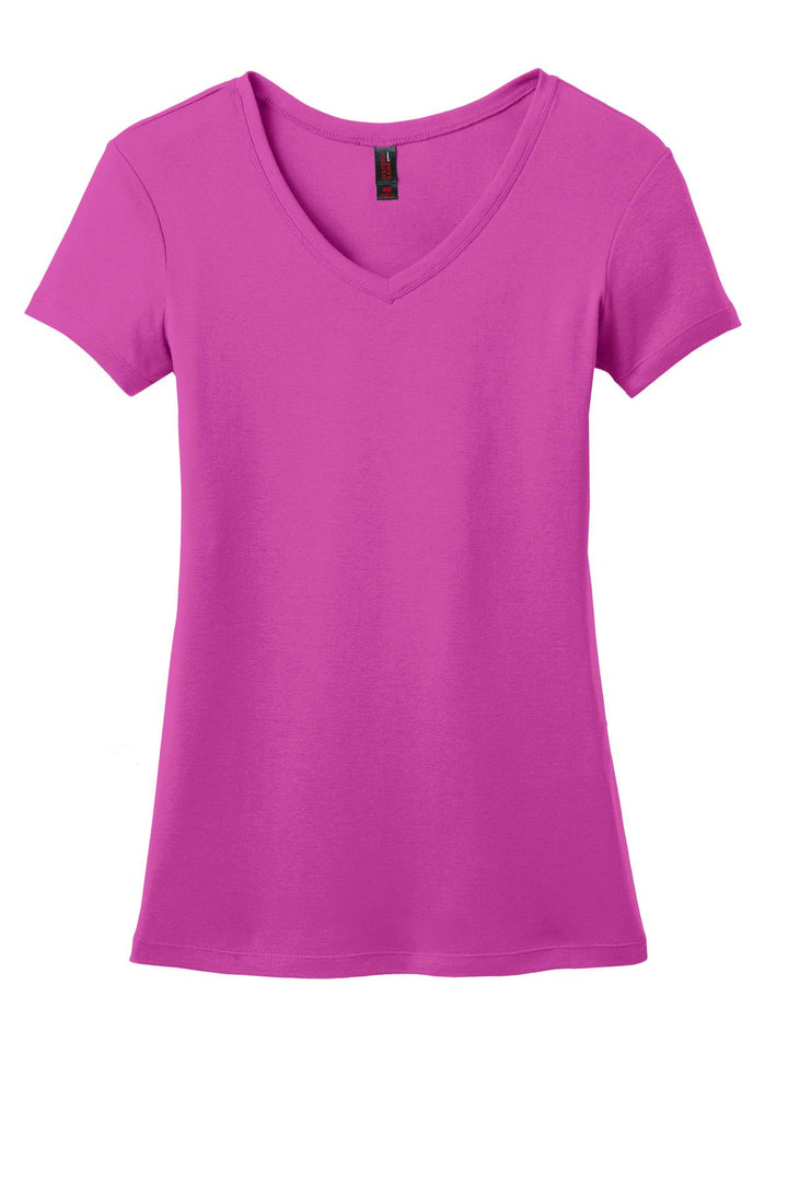 District Made Ladies Mini Rib V-Neck Tee. DM401 District