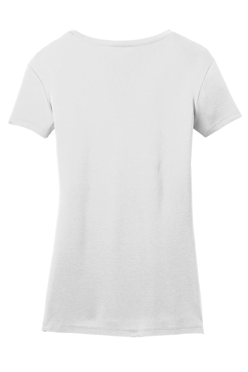 District Made Ladies Mini Rib V-Neck Tee. DM401