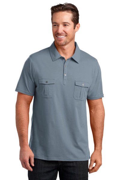 District Made Men's Double Pocket Polo. DM333