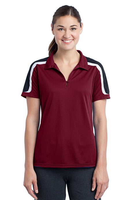 Sport-Tek Women's Tricolor Shoulder Micropique Sport-Wick Polo LST658 Womens Apparel Shirts & Tops