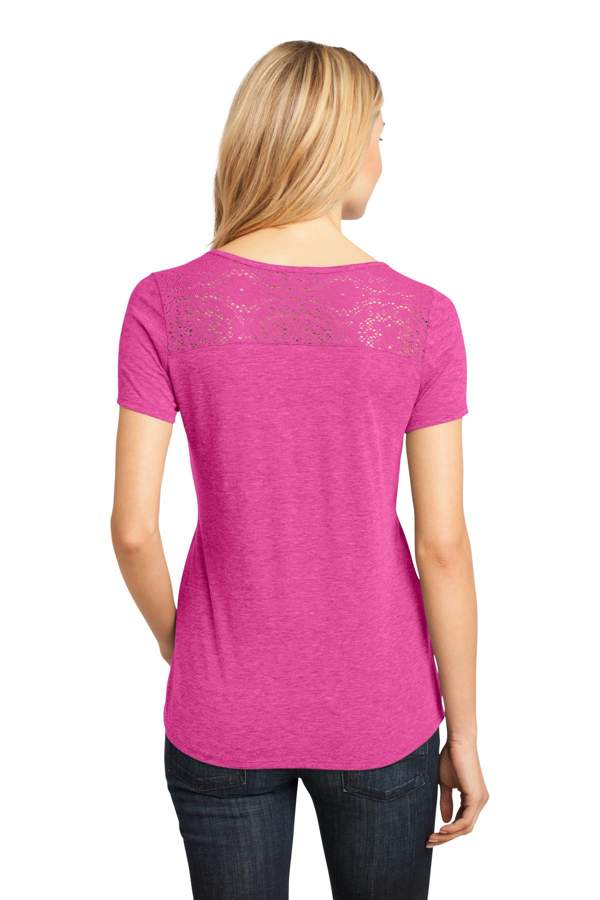 District Ladies Tri-Blend Lace Tee. DM441 District
