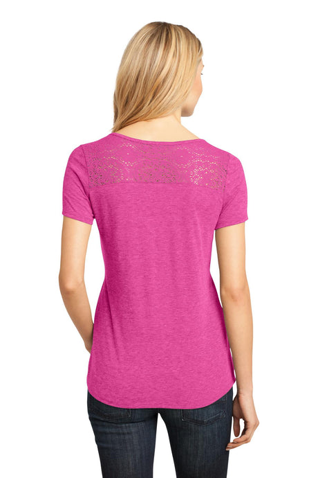 District Ladies Tri-Blend Lace Tee. DM441 District