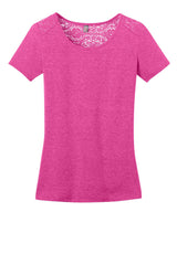 District Ladies Tri-Blend Lace Tee. DM441 District