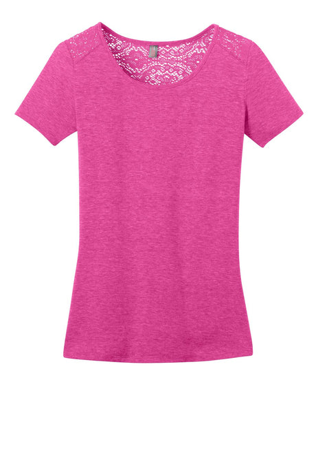 District Ladies Tri-Blend Lace Tee. DM441 District
