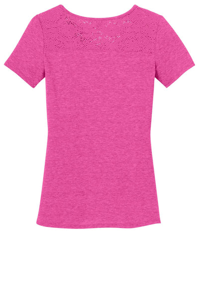 District Ladies Tri-Blend Lace Tee. DM441