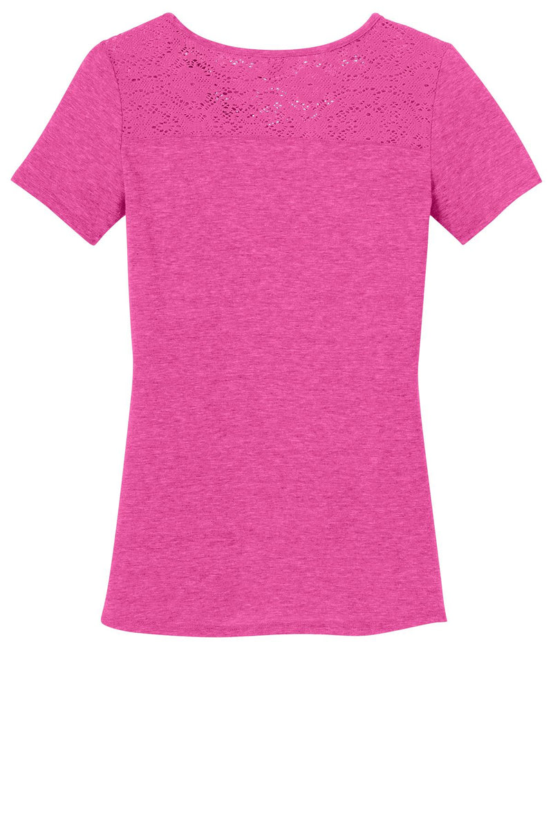 District Ladies Tri-Blend Lace Tee. DM441