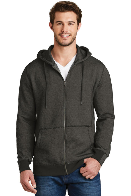 District Made - Men's Mini Stripe Full-Zip Hoodie. DM390 District