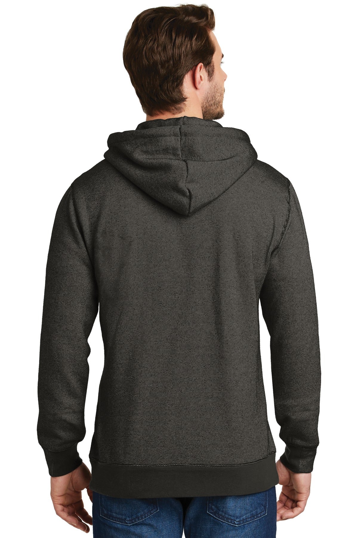 District Made - Men's Mini Stripe Full-Zip Hoodie. DM390 District