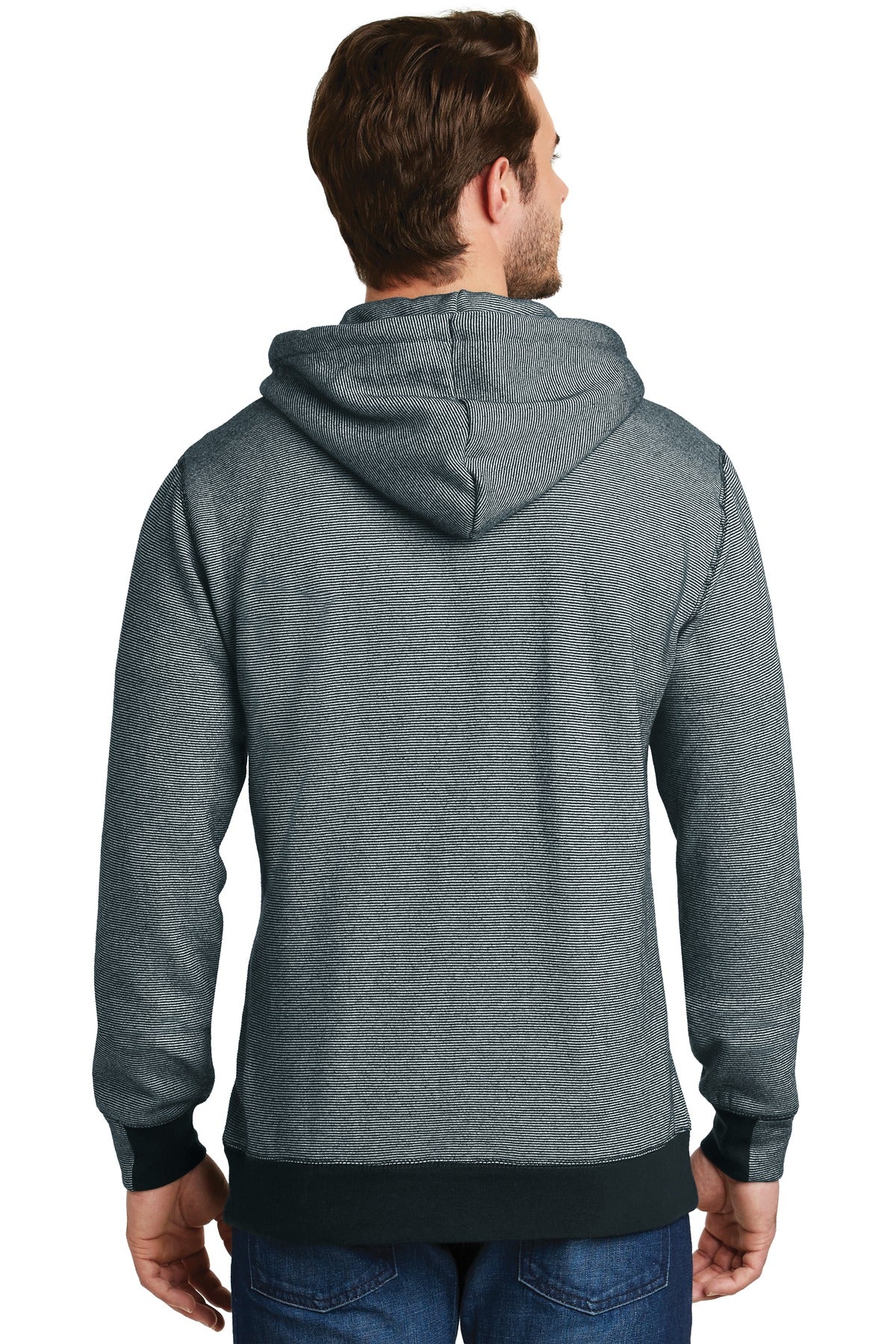 District Made - Men's Mini Stripe Full-Zip Hoodie. DM390 District