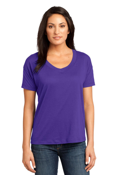 District Made - Ladies Modal Blend Relaxed V-Neck Tee. DM480