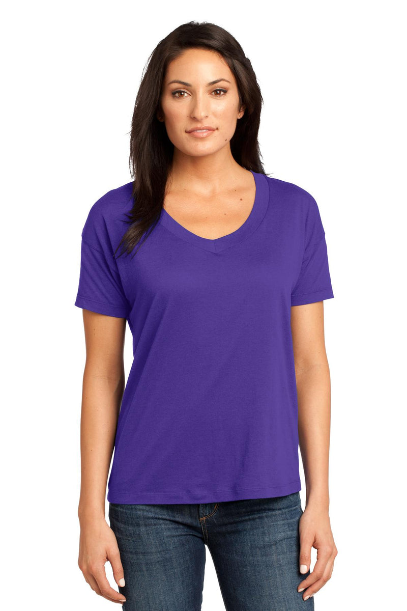 District Made - Ladies Modal Blend Relaxed V-Neck Tee. DM480
