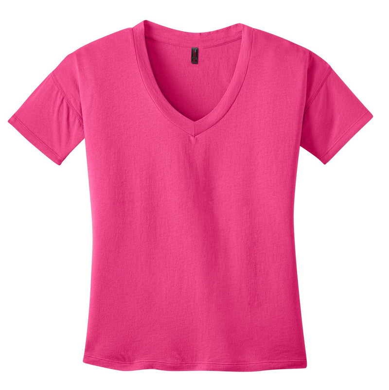 District Made - Ladies Modal Blend Relaxed V-Neck Tee. DM480