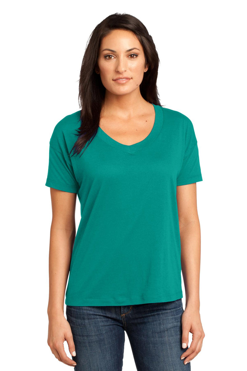 District Made - Ladies Modal Blend Relaxed V-Neck Tee. DM480