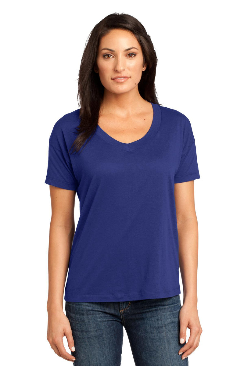 District Made - Ladies Modal Blend Relaxed V-Neck Tee. DM480