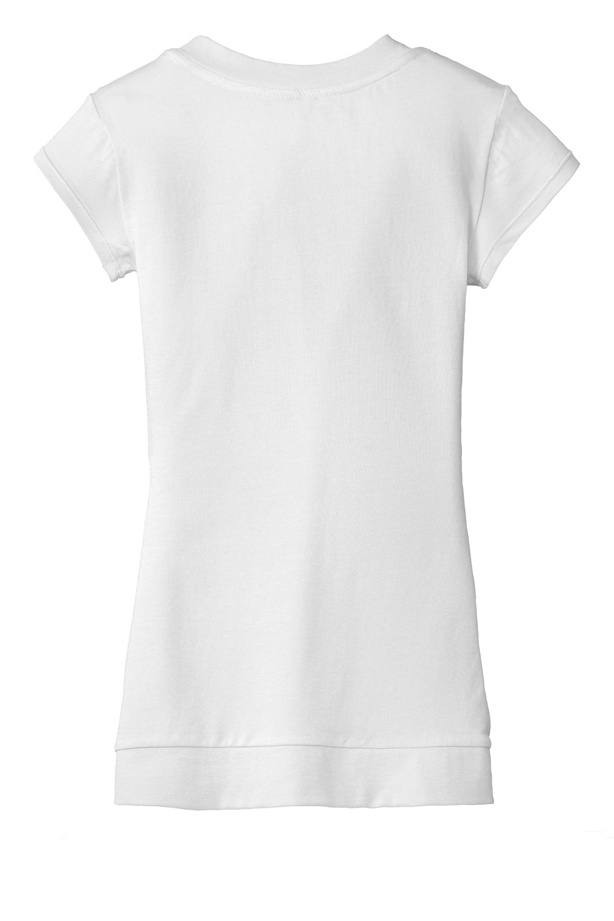 District - Juniors Cotton/Spandex Banded V-Neck Tee. DT247 District