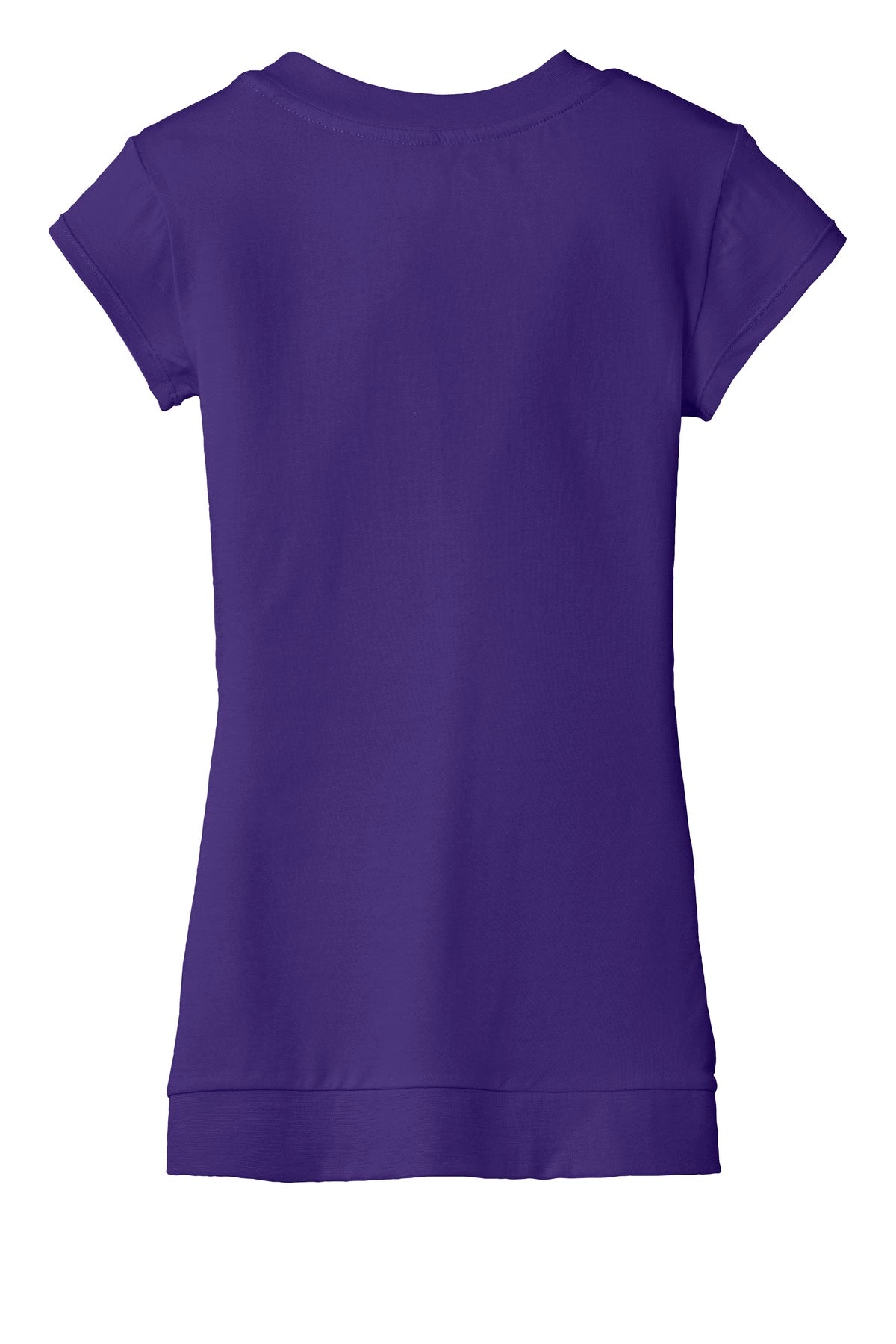 District - Juniors Cotton/Spandex Banded V-Neck Tee. DT247 District