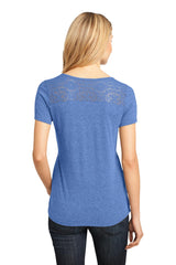 District Ladies Tri-Blend Lace Tee. DM441 District