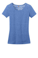 District Ladies Tri-Blend Lace Tee. DM441 District