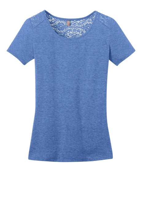 District Ladies Tri-Blend Lace Tee. DM441 District