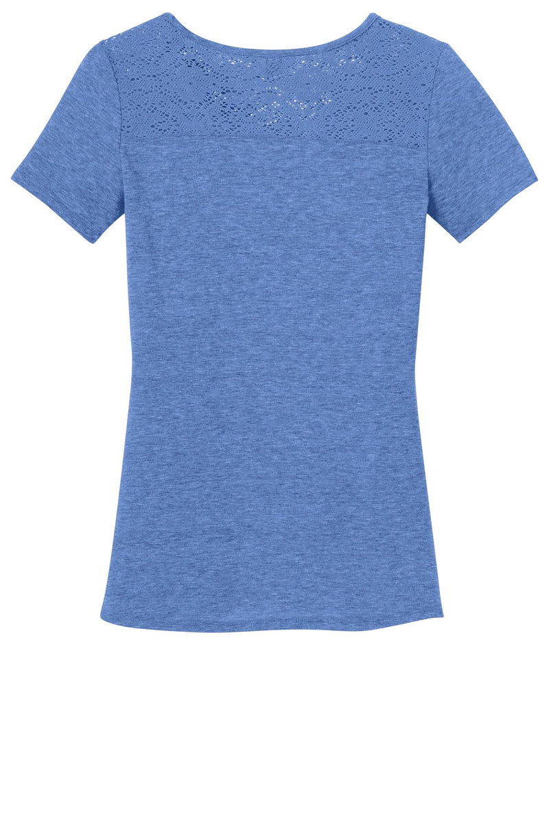 District Ladies Tri-Blend Lace Tee. DM441