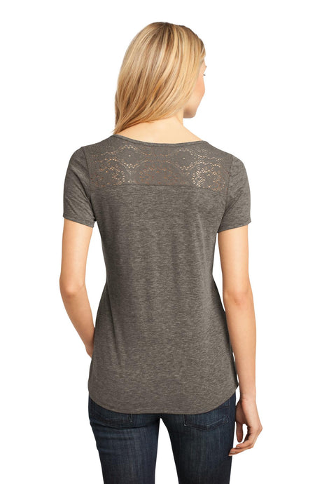 District Ladies Tri-Blend Lace Tee. DM441 District