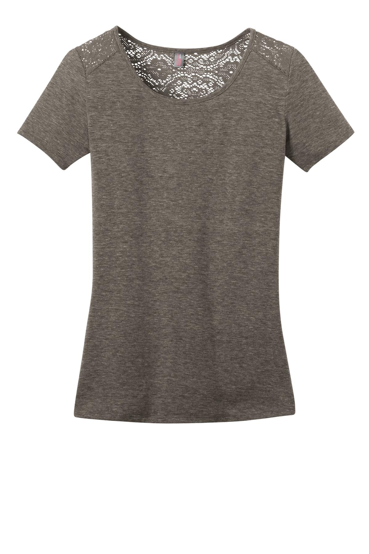 District Ladies Tri-Blend Lace Tee. DM441 District