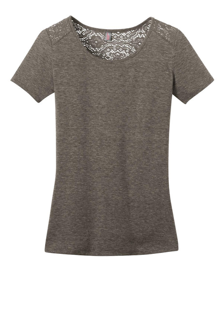 District Ladies Tri-Blend Lace Tee. DM441 District