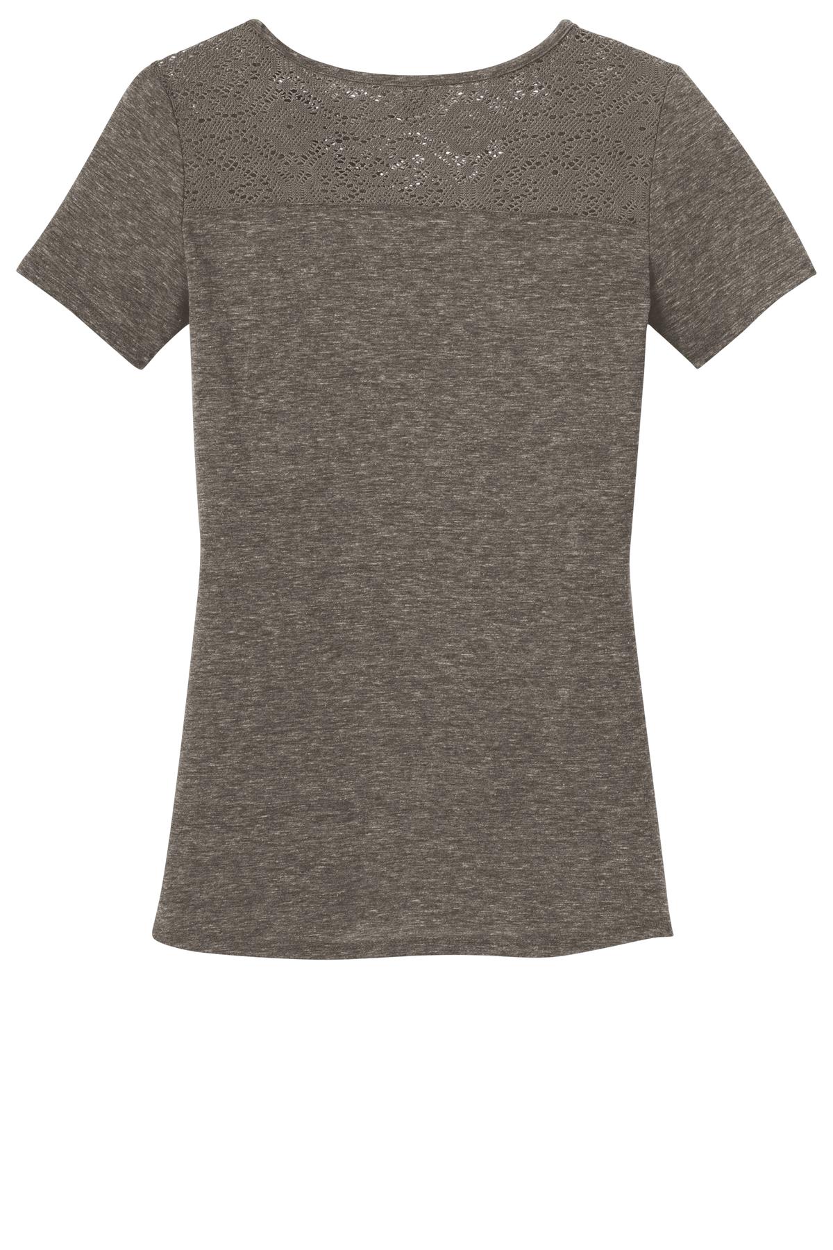District Ladies Tri-Blend Lace Tee. DM441 District