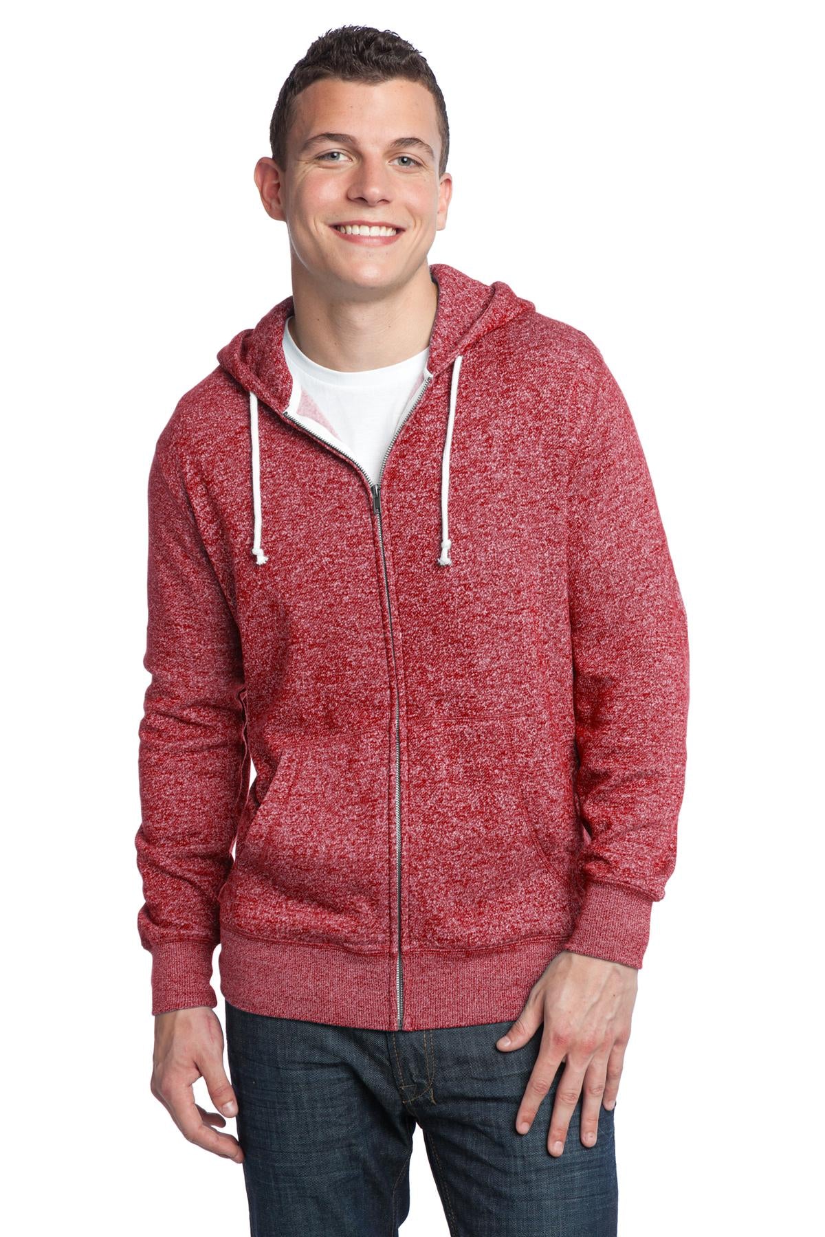 District Young Men's Marled Fleece Full-Zip Hoodie DT192 District